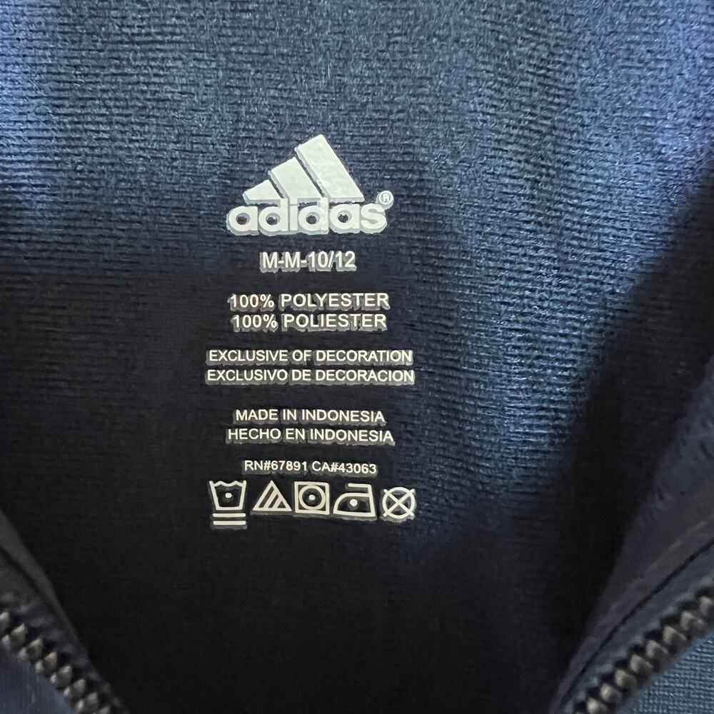 Adidas Unisex Youth Navy‎ and Orange Zip Front Jacket Size M 10/12 NEW - Picture 3 of 6